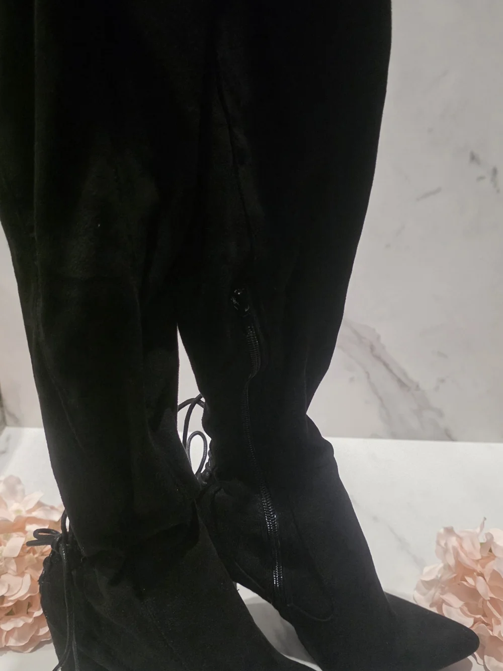 Shoe Dazzle - Black Pointed Over-The-Knee Boots
